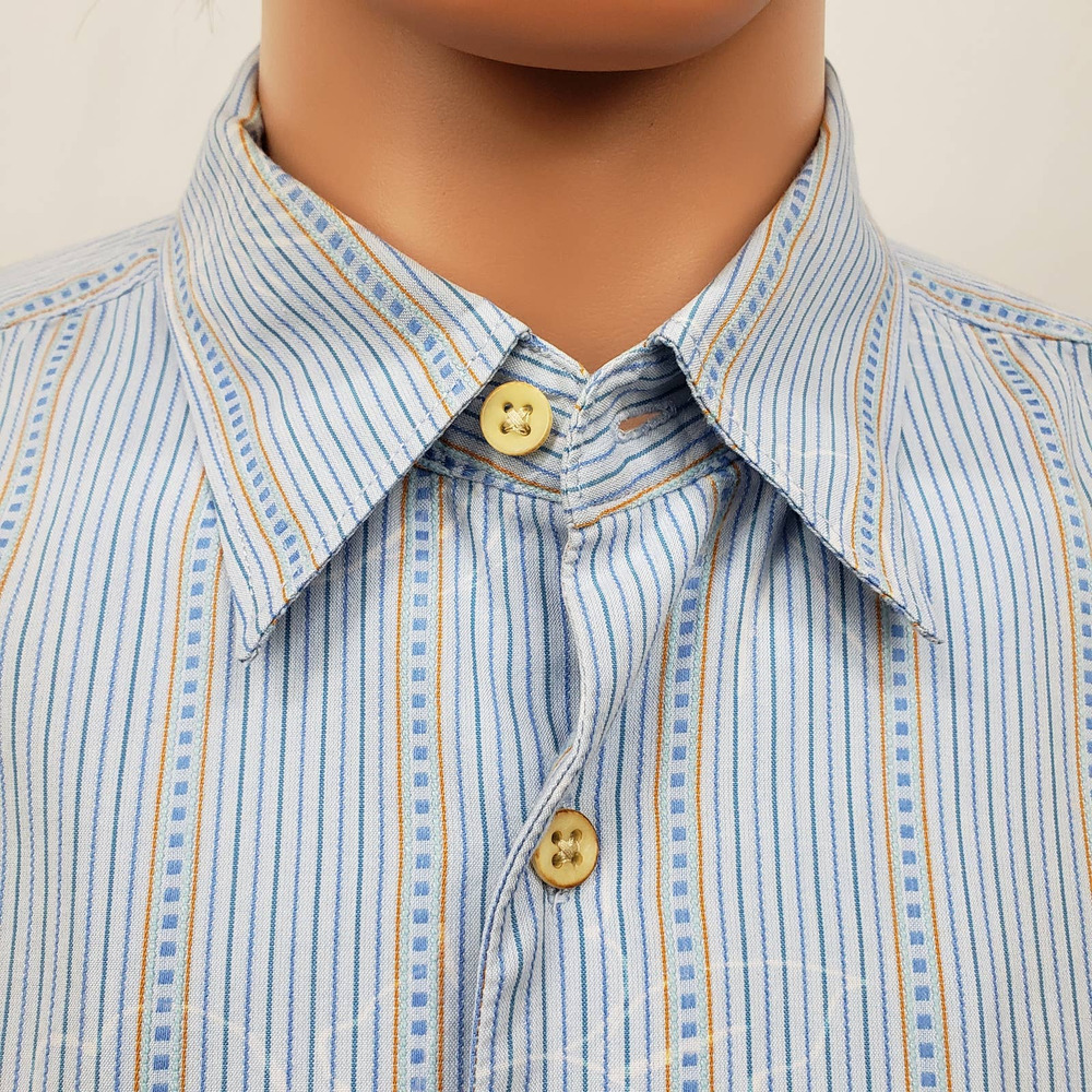 Tommy Bahama Light Blue & Tan Striped Button-Down Shirt